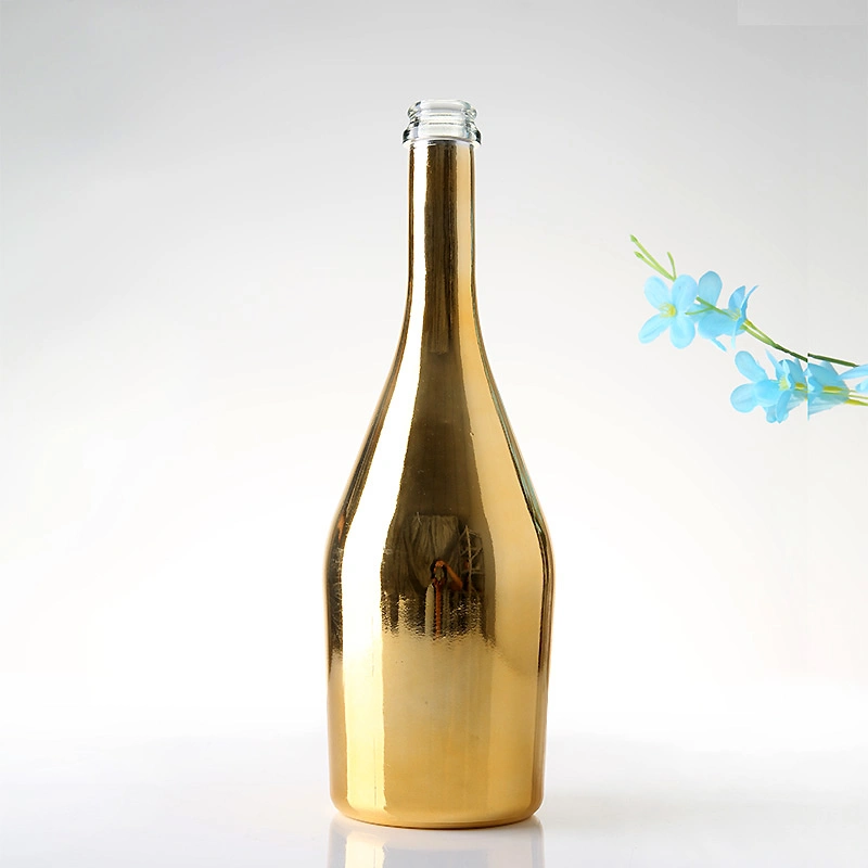 Electroplate Pink Champagne 75cl Glass Wholesale Gold Champagne Bottle