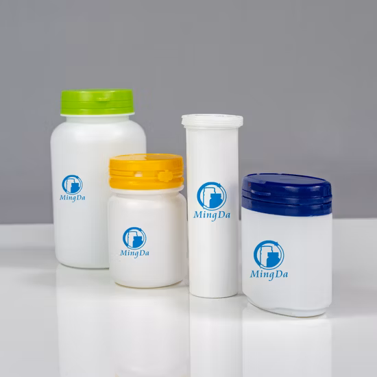 200ml HDPEプラスチックカラフルな段ボール食品包装ボトル、ダブルキャップ付き、医薬品/医療食品用、6オンス