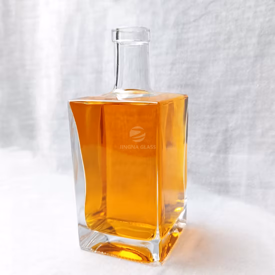 カスタムロゴエンボスクリア 500 ミリリットル 700 ミリリットル 750 ミリリットルラムテキーラジンブランデーラムウイスキーウォッカリキュールスピリッツガラスボトル