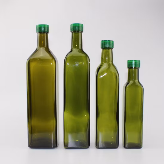 250ml 500ml 750ml 1L 空の正方形アンティーク グリーン ドリカ マラスカ ガラス オリーブ オイル ボトル