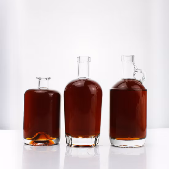 卸売 200 ミリリットル 375 ミリリットル 500 ミリリットル 700 ミリリットル 750 ミリリットル 1000 ミリリットル 6.5 オンス 12.5 オンス 16.5 オンス 23 オンス 25 オンス 33 オンス ガラスワインボトル ガラスウォッカボトル ガラス酒ボトル ガラスジンボトル
