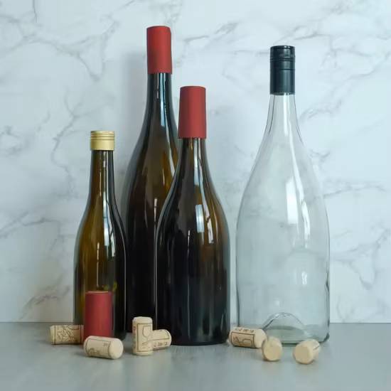 卸売 750 ミリリットル赤ワインボトルダークスカイグリーン高級シャンパンブルゴーニュワインボトル